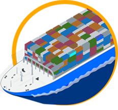 dibujo de barco carguero